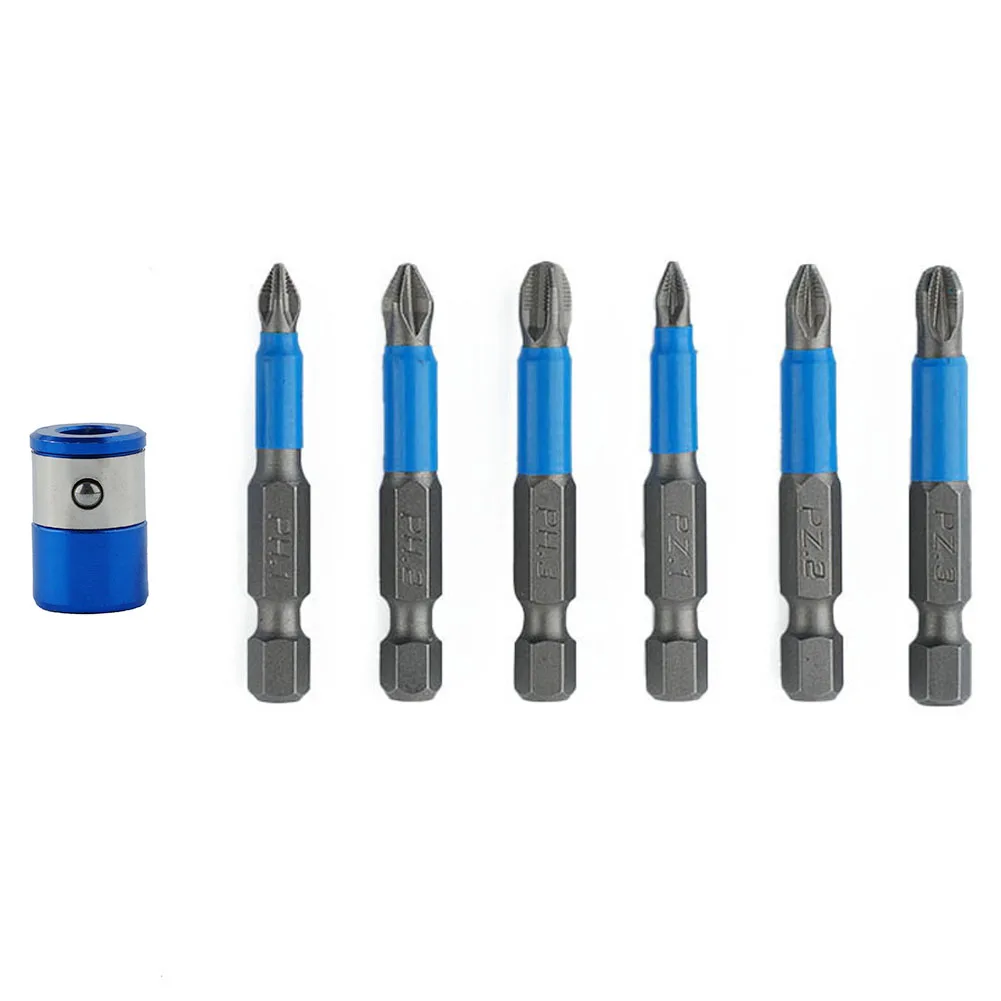 

6Pcs Non-slip Screwdriver Bit With 1pc Magnetic Ring For 1/4inch Electric Hand Screwdriver drill Electric Power Tool Spare Tools