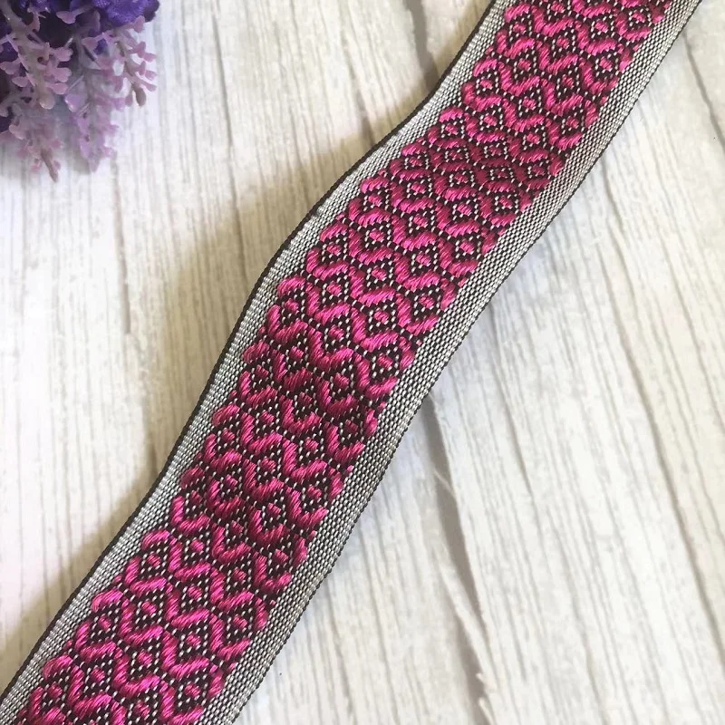 

10Yards/lot Wide 3.5cm Woven Jacquard Ribbon Geometric Figure For Straps Clothing Accessory ls-1268