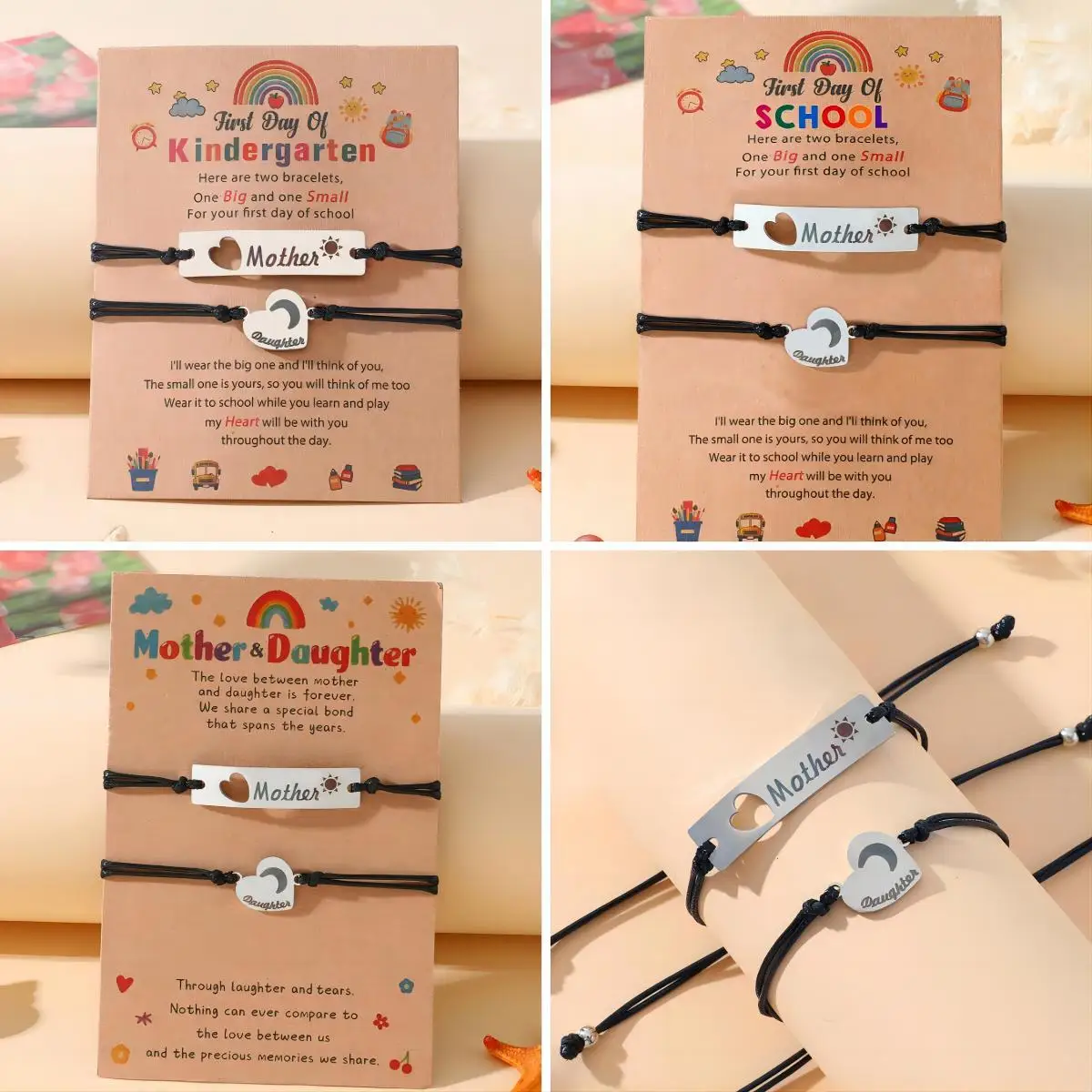 Новинка Солнцезащитный браслет из нержавеющей стали в форме сердца солнце луна