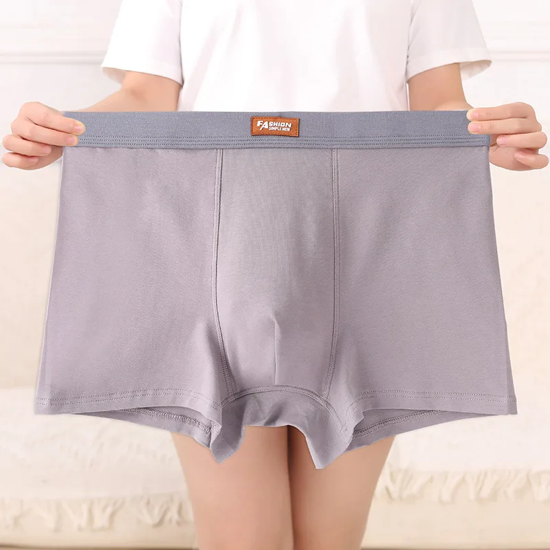 Big Size Cotton Underpants Men's Boxers Large Size Boxer Shorts Breathable Elastic Underwear Loose Seamless Male Panties Trunks