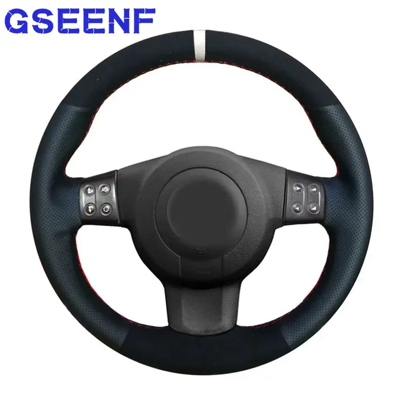 

Для Seat Leon (Mk2) 2006-2008 Ibiza (6L) 2007 сделай сам ручная строчка из черной замши и натуральной кожи