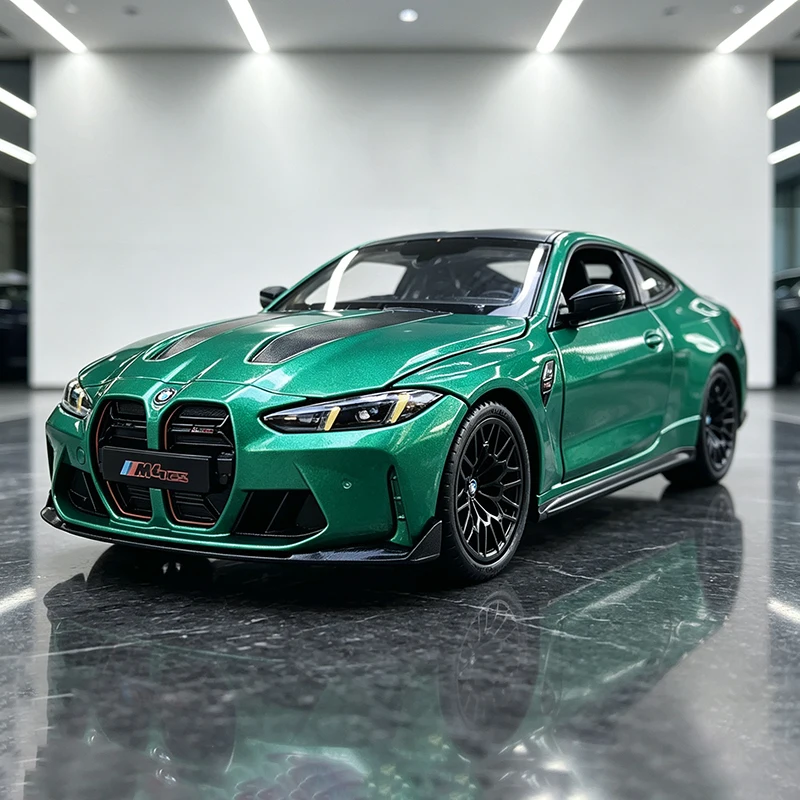 Фото Масштабная модель автомобиля BMW M4 CS 1:24 из сплава, коллекционная, для подарка №1