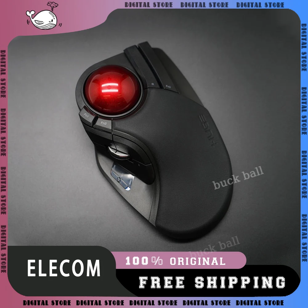 ELECOM трекбольная мышь беспроводная 2 4G 10 программируемых кнопок офисный ноутбук