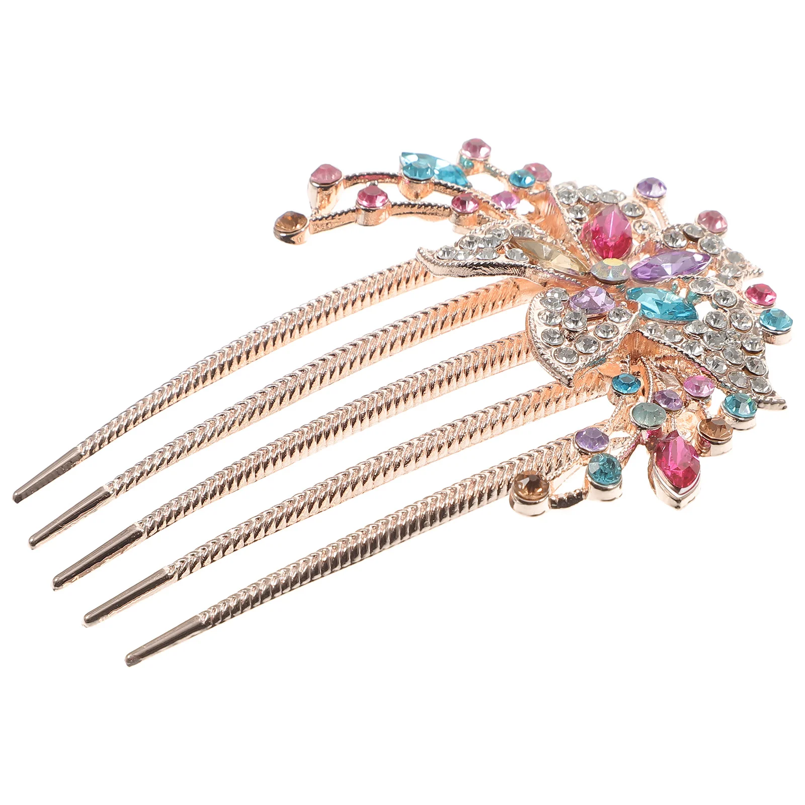 

Rhinestone Hair Accessories Hairpin Women Insert Comb Flower Decorative Headpiece