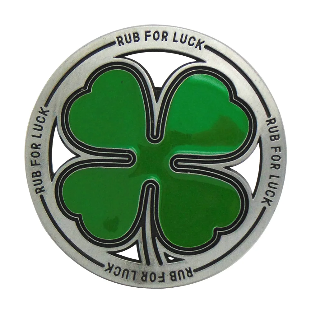 

Round Zinc Alloy Metal Four Leaved Clover On Behalf Of Love Health Glory Riches Man Belt Buckle 40mm Dropshipping
