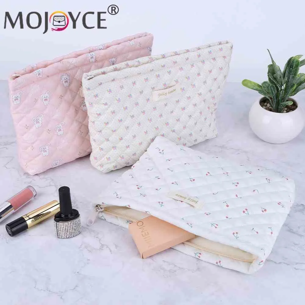 

Women Makeup Bag Cute Pattern Make Up Pouch Quilted Rhombic Lattice Multi-function Casual Portable Fashion for Weekend Vacation