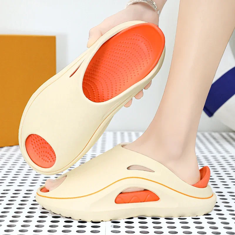 

Thick Platform Bathroom Home Slippers men Fashion Soft Sole EVA Indoor Slides men's Sandals 2023 Summer Non-slip Flip Flops