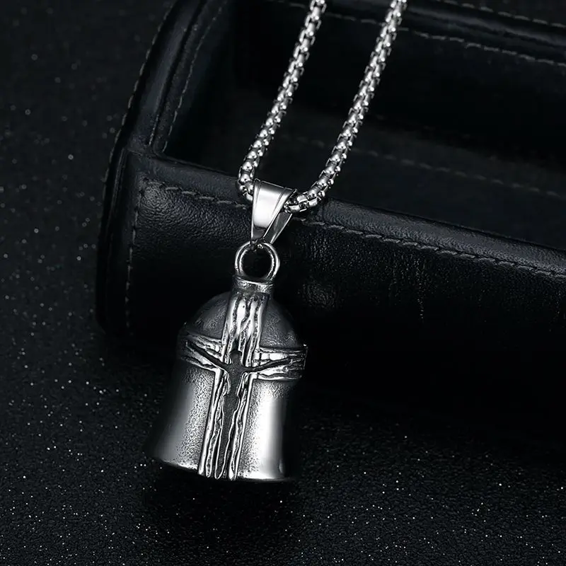 

Titanium Steel Cross - Locomotive Lucky Bell Pendant Necklace