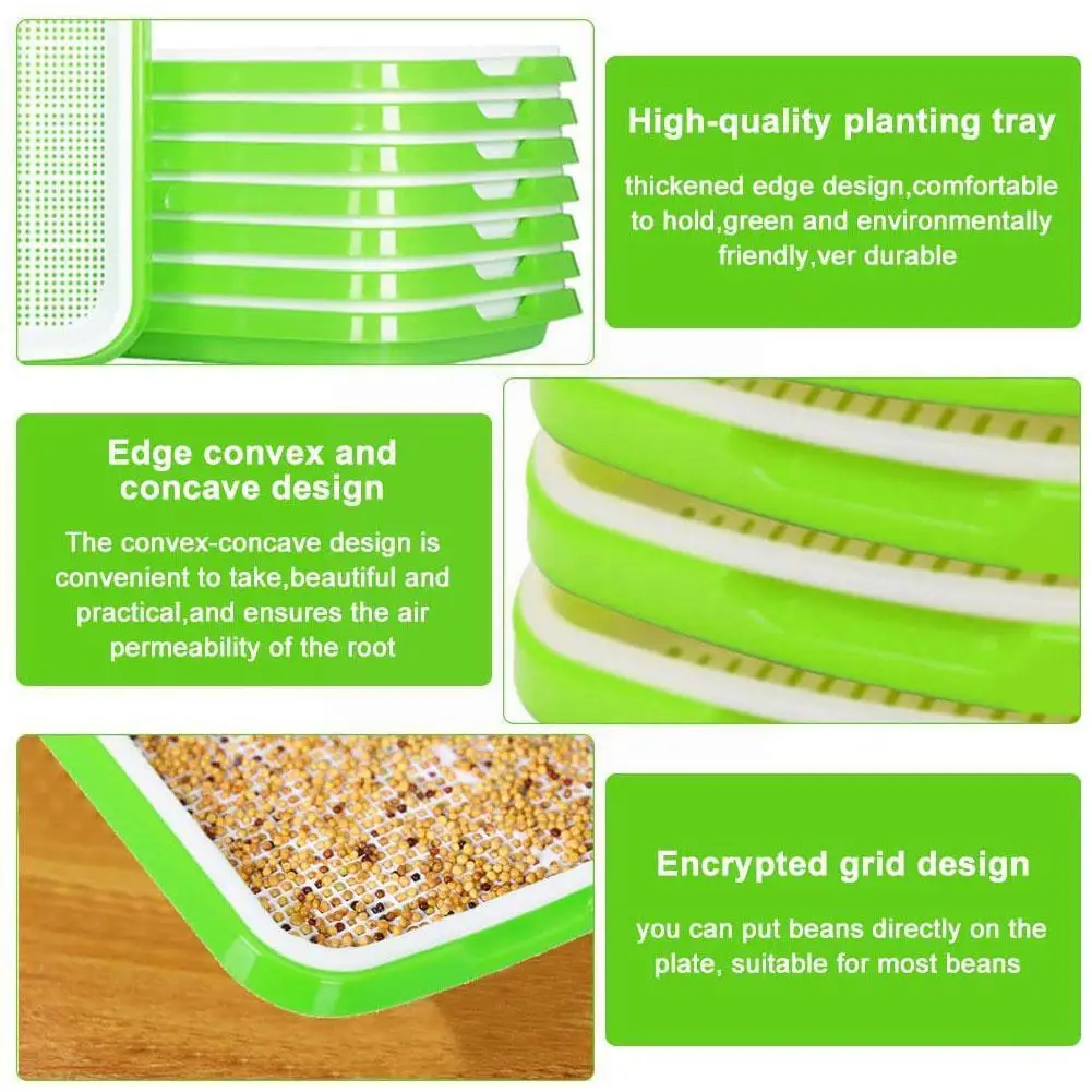 

Bean Sprouts Double-layer Dishes Plate Seedling Tray Home Basket Flower Flower Nursery Plastic Pots Hydroponic Garden Plant X3p1