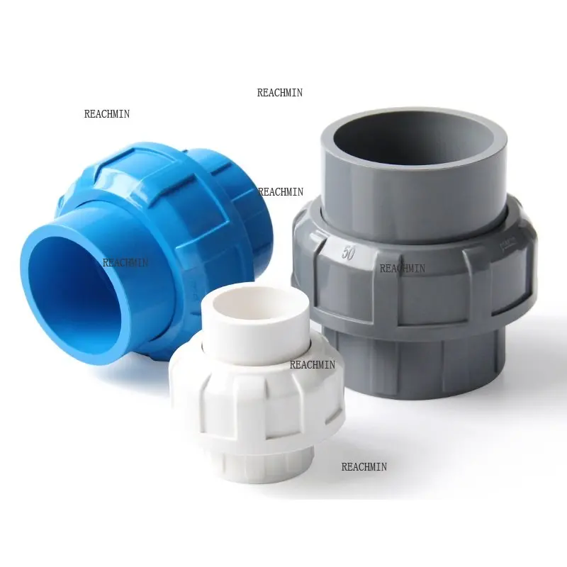 

1pc 20-50mm PVC Union Connector Plastic Water Supply PVC Fittings Fish Tank Aquarium Accessories