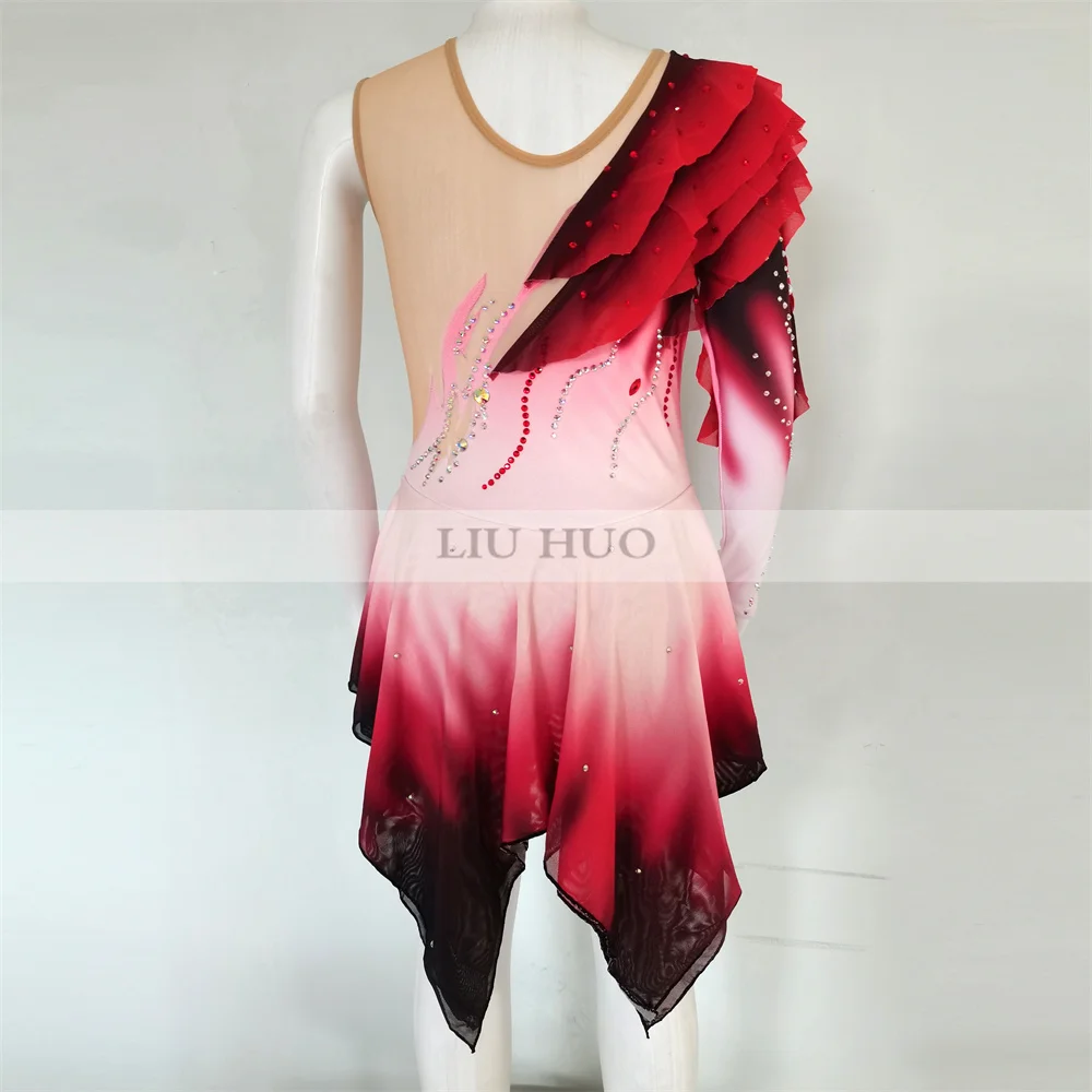 Платье для катания на коньках LIUHUO женское костюм девушек и подростков с красным