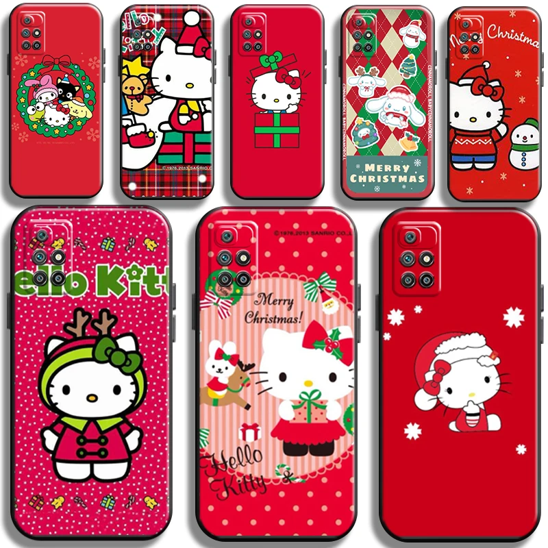 

Christmas Hello Kitty Kuromi For Xiaomi Redmi 10 Phone Case Soft Cover TPU Back Shell Liquid Silicon Carcasa Cases Coque