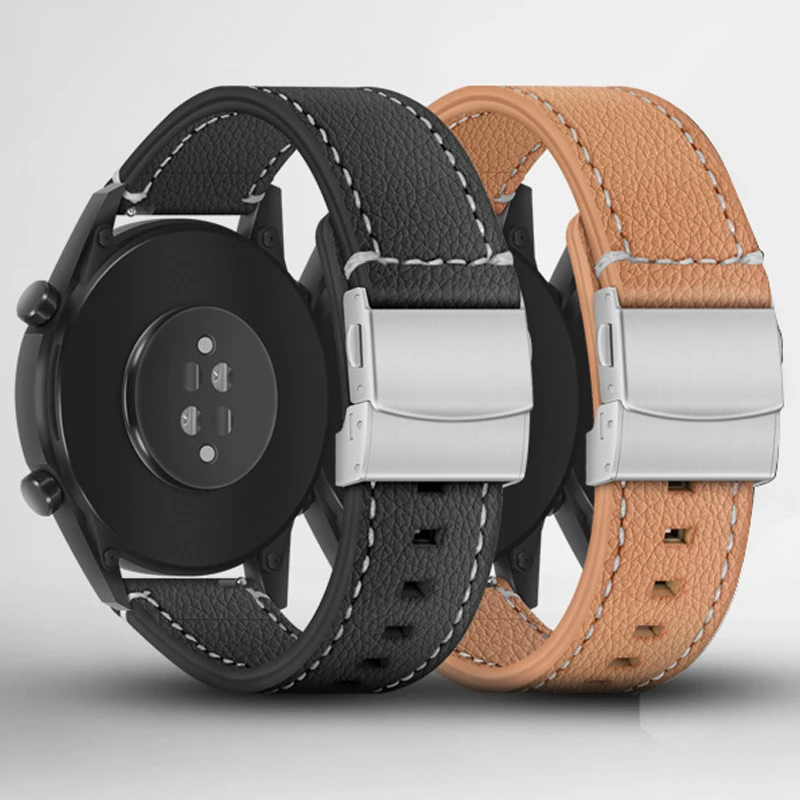 

Soft Genuine Leather Smart Watch Band 18mm 20mm 22mm 24mm Women Men Cowhide Strap Brown Black Quick Release Watchband Bracelet