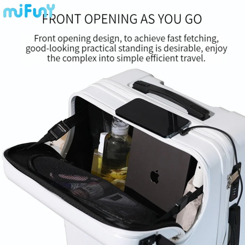MIFUNY Rolling Luggage Charging Business Large Size Luggage Password Trolley Case Boarding Travel Carry on Luggage with Wheels