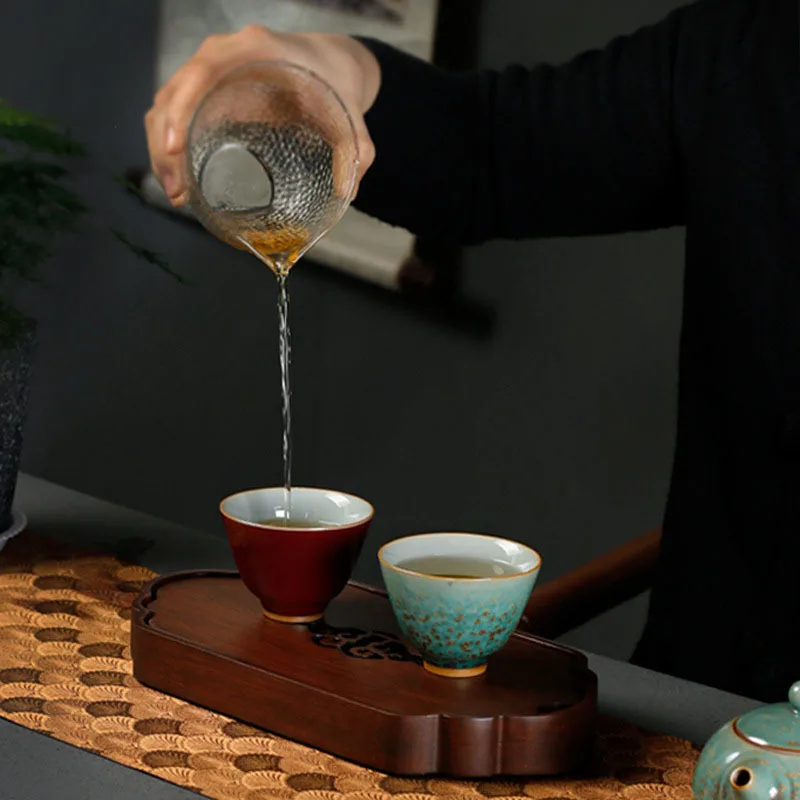 80ml Boutique Green Glaze Kiln Change Ceramics Master Teacup Handmade Household Personal Drinkware Tea Ceremony Accessories Gift