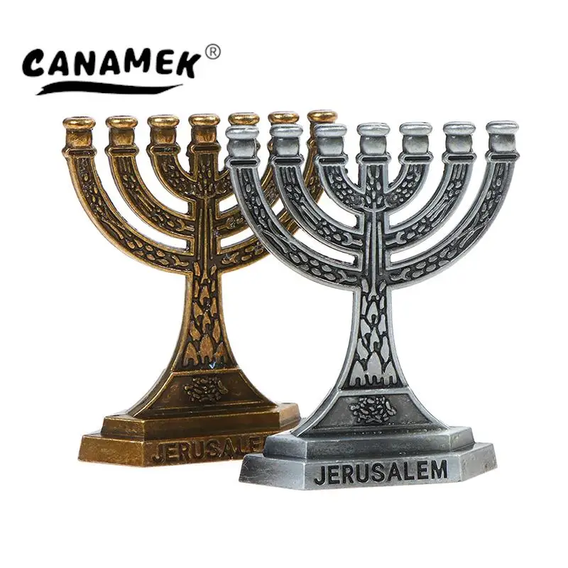 

Jewish Menorah Candle-holders Religions Candelabra Hanukkah Candlesticks 7 Branch Candle Holder Christian Church Home Decor 1pc