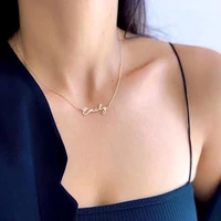 stainless steel jewelry women custom name necklace new personalised gifts letter pendant gold choker collar nombre personalizado