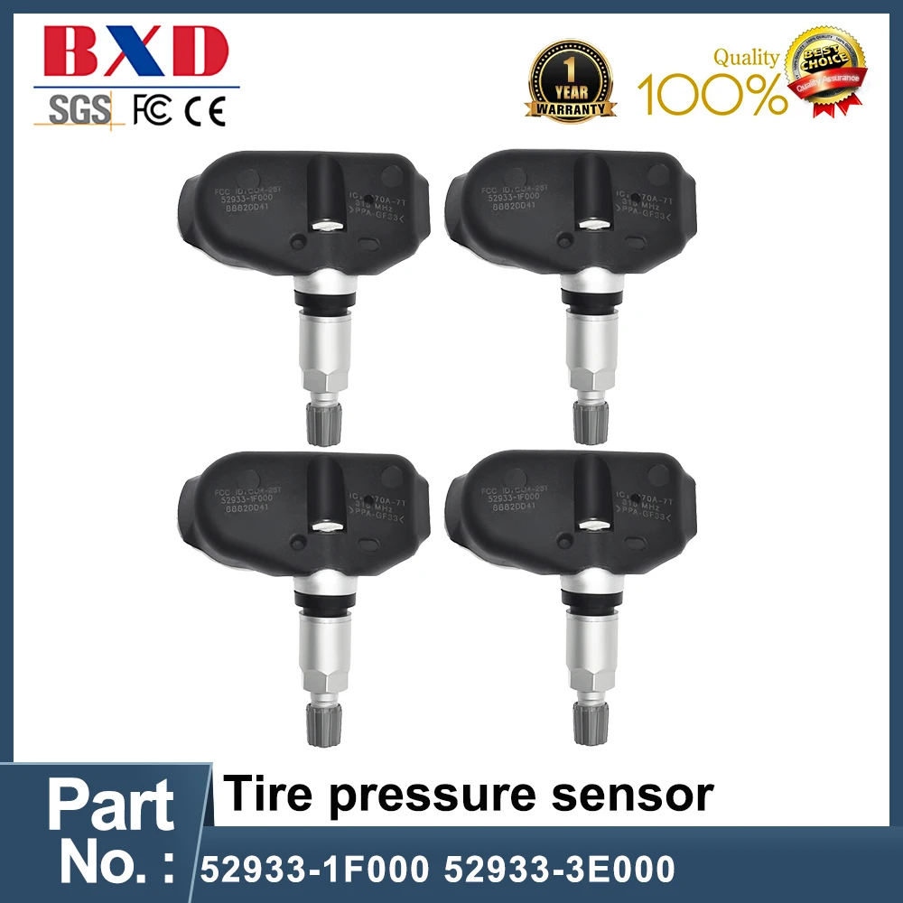 

1/4pcs 315MHz TPMS Tire Pressure Monitor Sensor 52933-1F000 52933-3E000 For Hyundai Tucson(US) 2004/01-2007/12