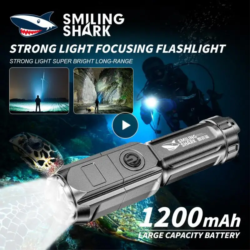 

Multi-focus Electric Torch Multi-stage Heat Dissipation Flashlight Compact High Capacity Lithium Battery Torch High Powered Wick