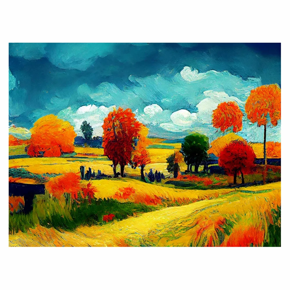 

Алмазная 5D живопись LZAIQIZG для творчества, красивая Осенняя вышивка в виде осеннего поля, пейзаж, вышивка крестиком, украшение ручной работы для дома