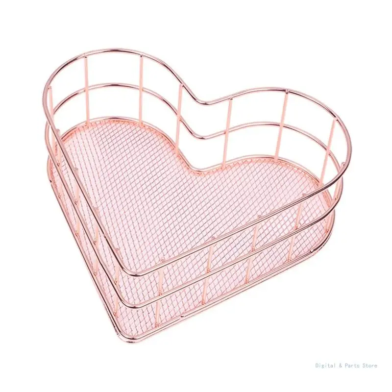 

M17F Hollow-out Metal Desk Jewelry Display Tray Makeup Storage Holder Cosmetic Holder for Bedrooom Vanity