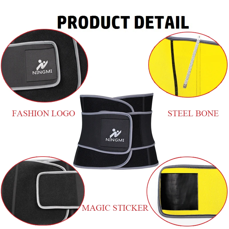 NINGMI Men Waist Trainer Slim Body Shaper Modeling Belt Sports Top Waist Cinchers Neoprene Sauna Strap Corset Slimming Shapewear