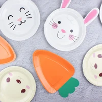 8 guests cute cartoon rabbit carrot disposable plates happy one 123st birthday party supplies easter supplies kids favor