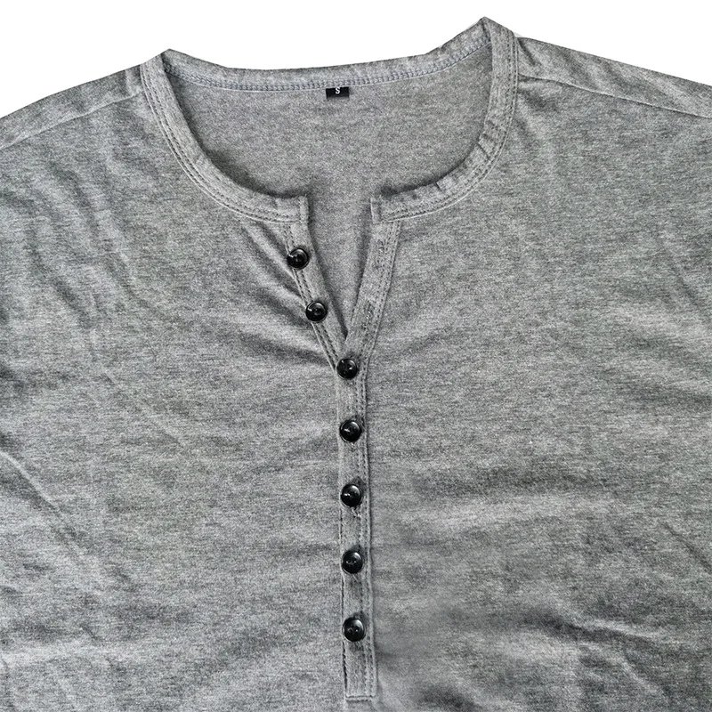 2022 autumn and winter 80% cotton US size casual men's long-sleeved t-shirt slim V-neck solid color men's bottoming shirt top