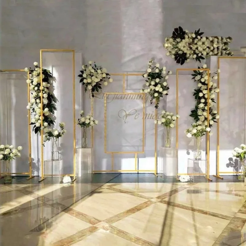 Wedding Arch Wedding Decor Flower Arch Party Ceremony Backdrop Frame Screen Ornaments Geometric Screen Background Decoration