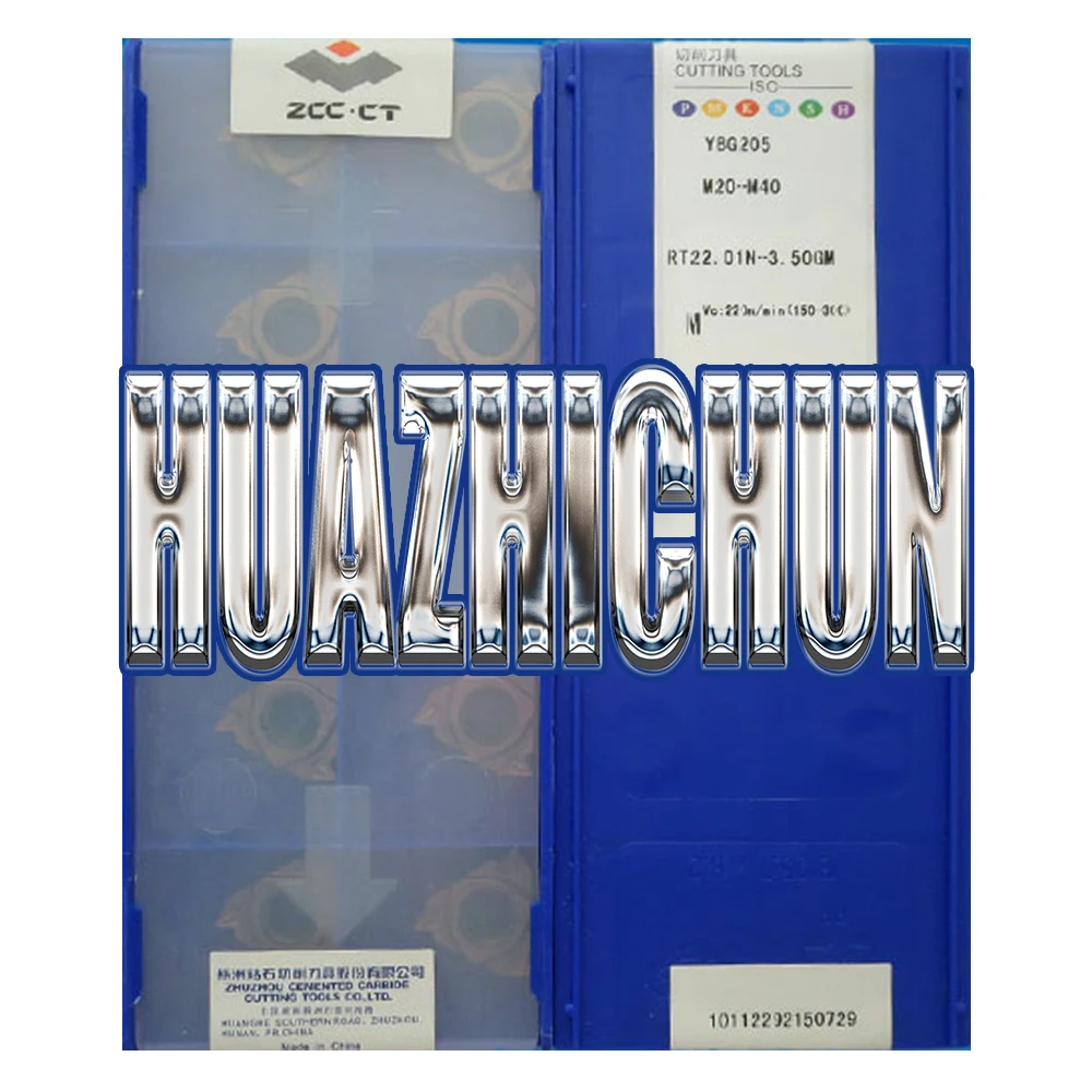 HUAZHICHUN YBG205 RT22.01N-3.50GM 4.00GM N60P 4.50GM Токарные пластины из карбида вольфрама с резьбой