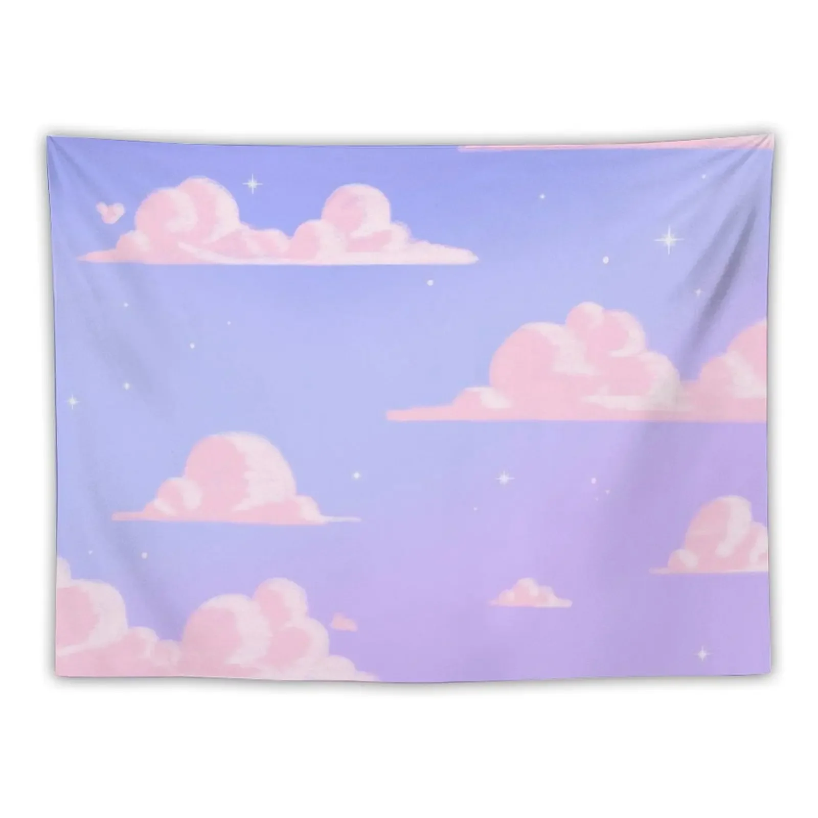 Гобелен с розовыми облаками и фиолетовым небом Lo Fi Настенный декор для спальни