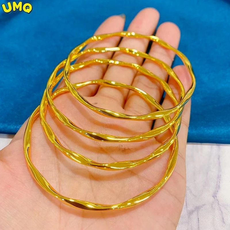 

Sakin Mobius кольцо имитация чистого 24K браслет женская имитация золота волна волны нишевой дизайн высокое качество ощущение