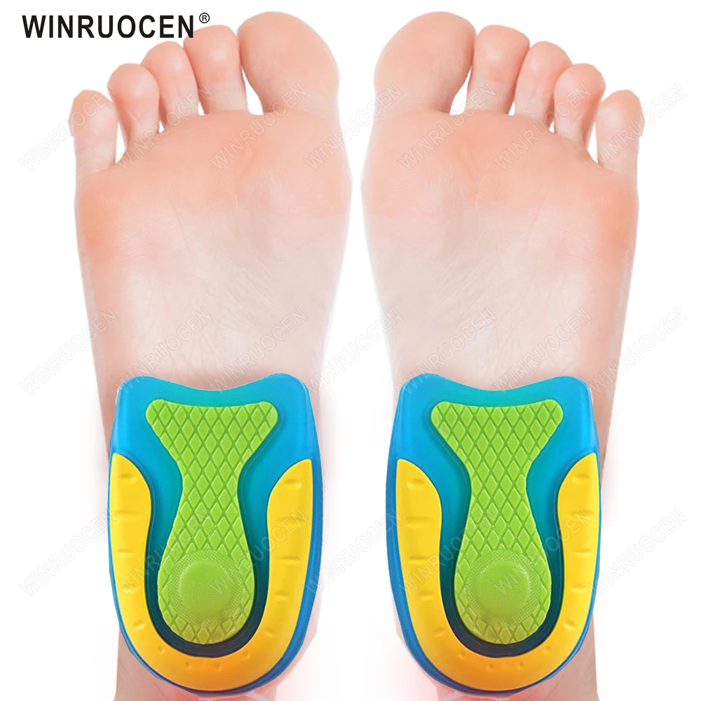 

Силиконовые гелевые амортизирующие стельки для пятки, для мужчин, женщин, мужчин, стельки для подошвенного фасциита, защита от боли в ступня...