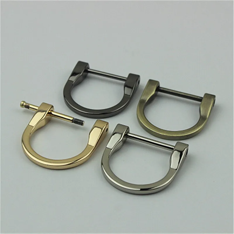 

D Rings Metal Screw In Buckle Shackle Horseshoe D-Shaped Hoop Locking DIY Leather Craft Replacement Accessories