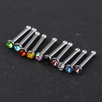 36pc set fashion crystal straight shape nose ring stainless steel multicolor bend nose stud for women nose puncture piercing new