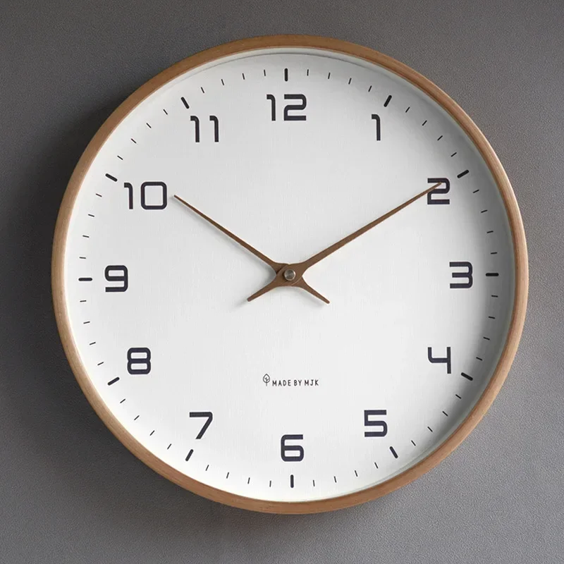 

Nordic Solid Wood Wall Clock Living Room Household Clock Decoration Silent Clock Japanese Modern Light Luxury Creative Clock