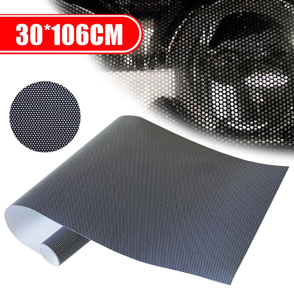 

106 X 30cm Fly Eye Perforated Tint Mesh Film Black One Way Vision Car Scooter Motorcycle Headlight Rear Light Decal Sticker
