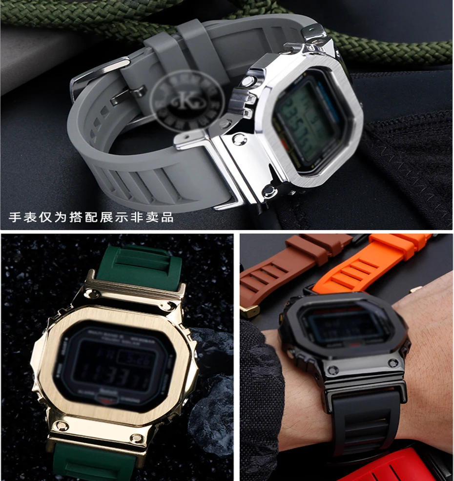 Ремешок силиконовый для Casio G-SHOCK DW5600 DW5610 GA2100 резиновый браслет часов адаптер из