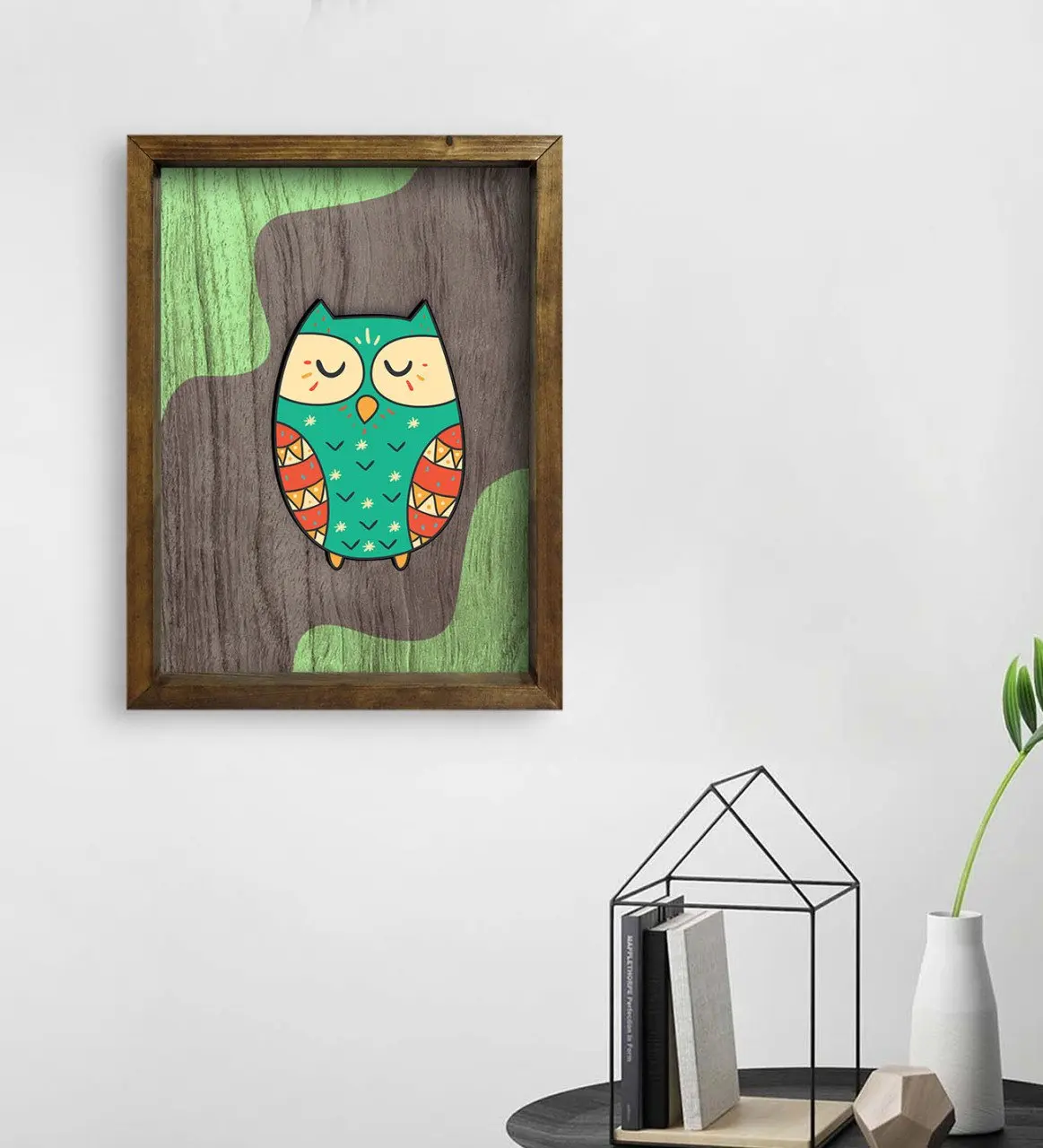 

BK Home сова дизайн натуральный твердый деревянный стол 45x65cm-3