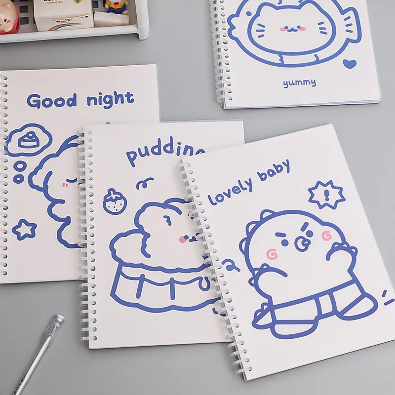 

Блокнот с милым медведем, новинка, блокнот со свободными листами, студенческий Прозрачный матовый блокнот