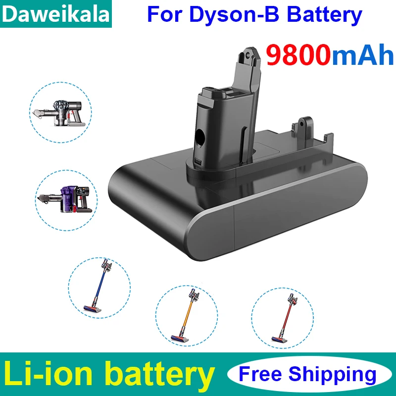 

2023 Type-B Battery 22.2V 9800mAh Li-ion Vacuum Battery for Dyson DC35 DC45 DC31B DC34 DC44 Animal DC56 DC57 (Only Fit Type B)