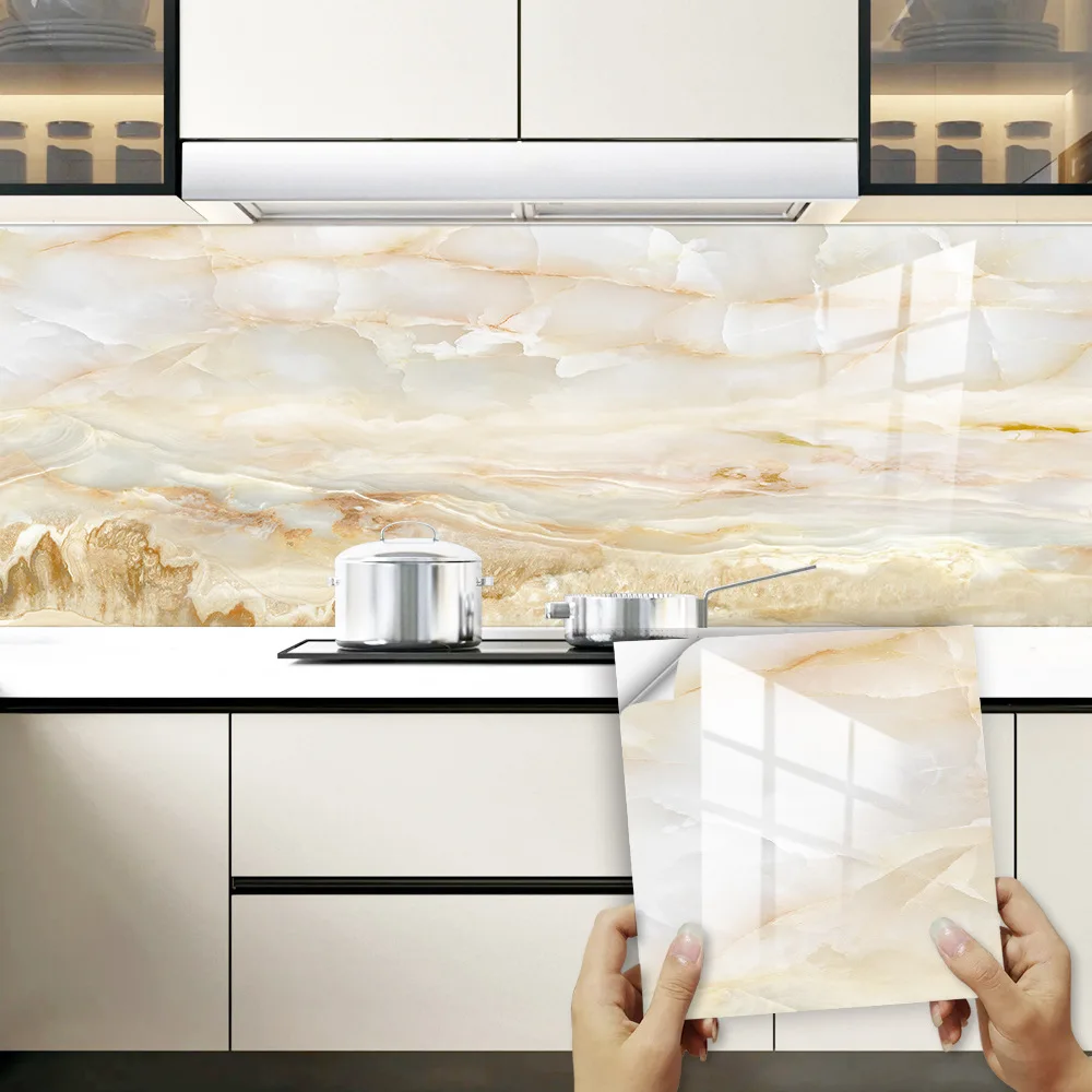 

10 шт., самоклеящиеся Мраморные Плитки для кухни, 30 х30