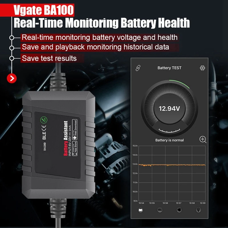 1 шт. автомобильный диагностический анализатор батареи BA100 Bluetooth 4.0