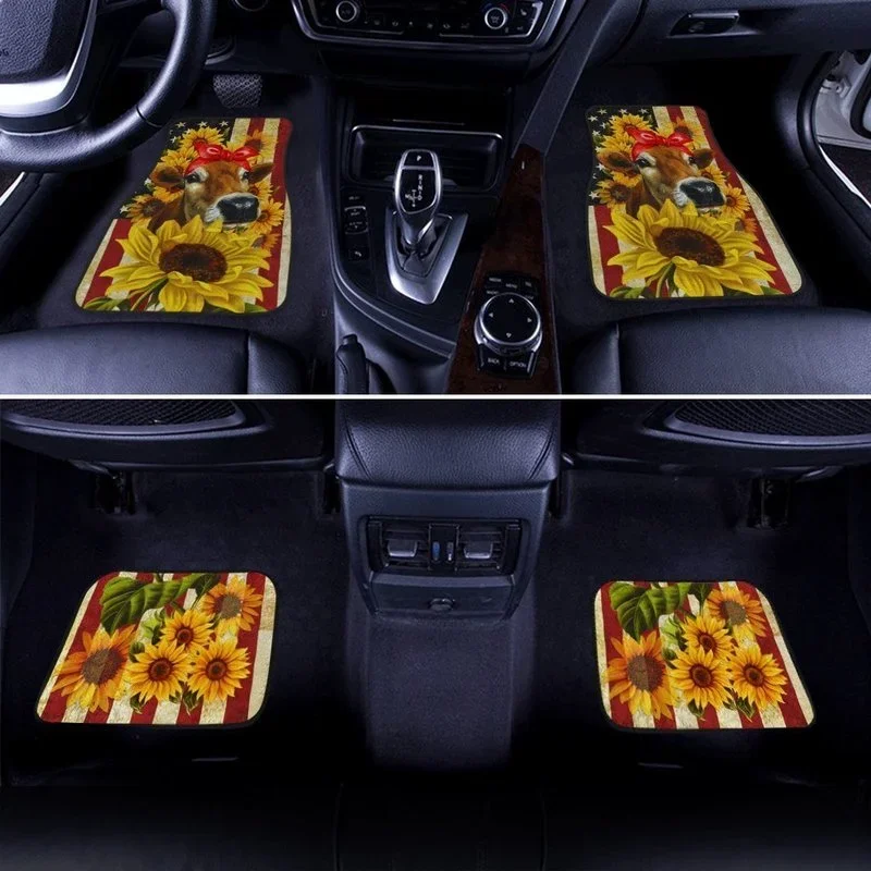 Подсолнухи напольные коврики для автомобиля под заказ флаг США автомобильные