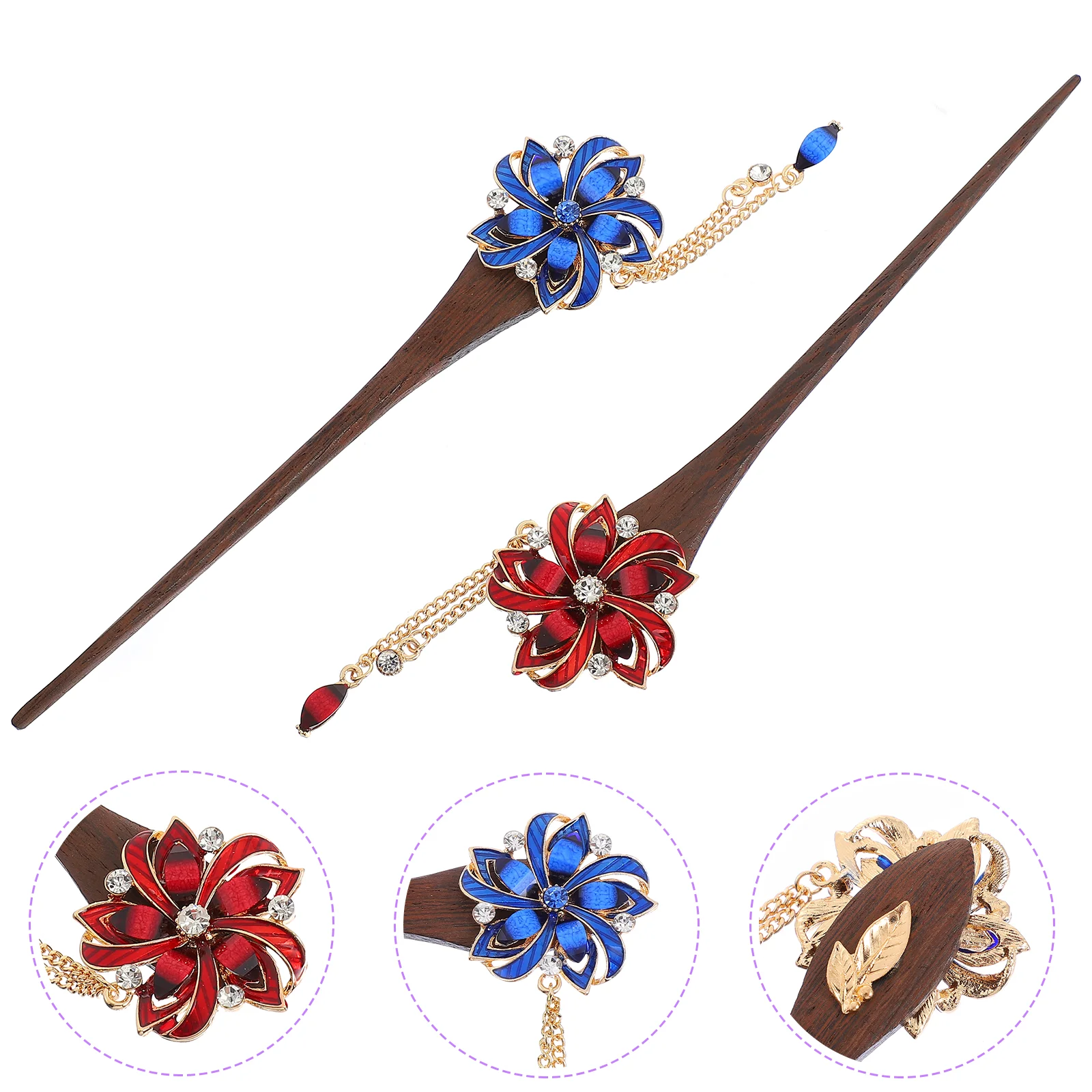 

2pcs Elegant Hair Stick Hair Chopstick Ethnic Style Hairpin Hair Accessory