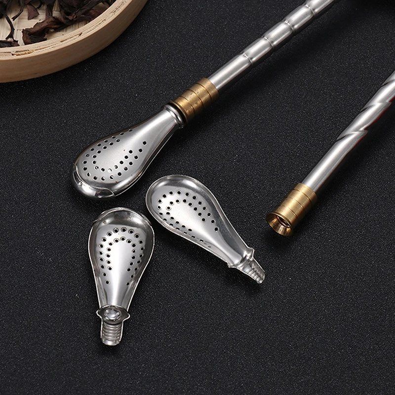 Набор Соломинок Для Питья Yerba Mate Чайная Ложка Из Нержавеющей Стали Металлический