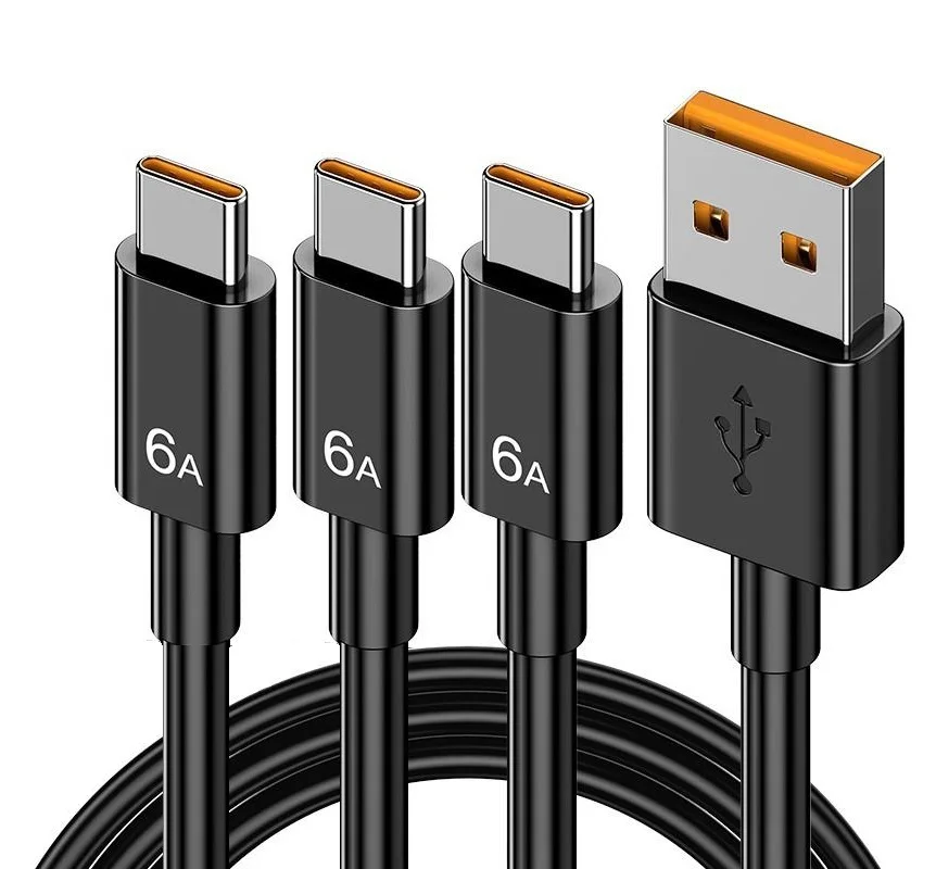 

Зарядный кабель USB Type-C, 3 шт., 1 м, 2 м, 3 м, 66 Вт, 6 А