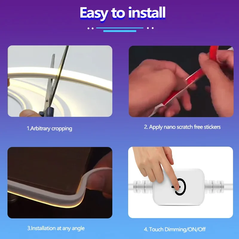 Гибкие водонепроницаемые светодиодные ленты с неоновым датчиком для украшения