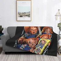 new fashion 3d printing hot chucky pattern super warm flannel blanket for living room sofa bed office