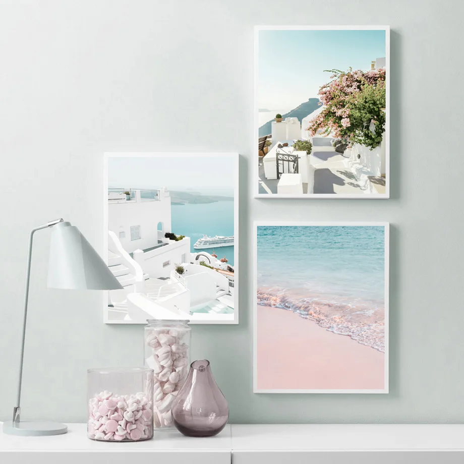 

Beach Sky Shells Umbrella Coconut Tree Windmill Wall Art Canvas Painting Nordic Posters And Prints Wall Pictures For Living Room